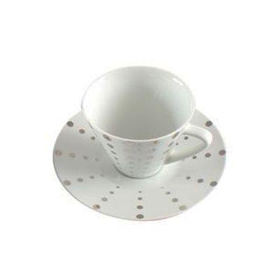 PLATINUM DOT CUP & SAUCER